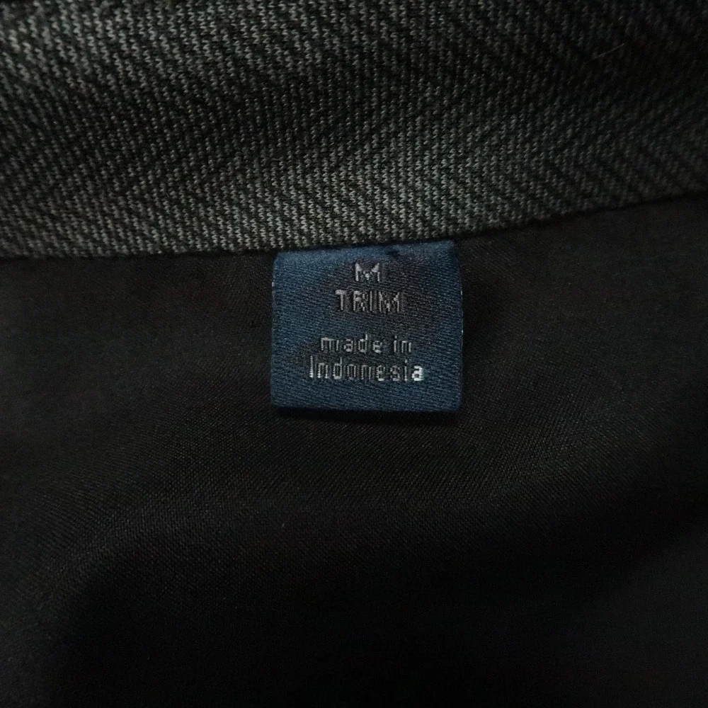 Mizzen Main Blazer‎ Mens Medium Gray Trim Herringbone Stretch Sport Coat